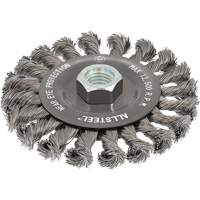 Brosse m&eacute;tallique AllSteel, Dia. 4-1/2", Fils 0,02", Arbre 5/8"-11, Acier Nia-Chem Ltd.