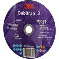 Meule &agrave; tronçonner Cubitron 3, 7" x 0,09", Arbre de 7/8", Type T27, C&eacute;ramique, 8500 Tr/min Nia-Chem Ltd.