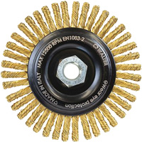 Brosse m&eacute;tallique &agrave; touret sans cr&eacute;ation d'&eacute;tincelles, 5" dia. x 5/8"-11 arbre Nia-Chem Ltd.