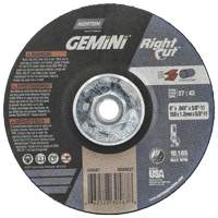 Meule &agrave; tronçonner pour coupe &agrave; angle droit RightCut Gemini, 6" x 0,045", Arbre de 5/8"-11, Type 27/42, Oxyde d'aluminium, 10185 Tr/min Nia-Chem Ltd.