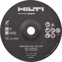 AG-D SP Premium Grinding Wheels, 5" x 1/4", 7/8" Arbor, Zirconium, Type 27 Nia-Chem Ltd.