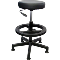 900 Series Task Stool, Stationary, Adjustable, 20" - 28", Vinyl Seat, Black Nia-Chem Ltd.