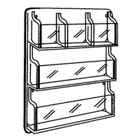 Literature Displays, Wall Mount, 9 Slots, Plastic, 30" W x 2" D x 36-7/8" H Nia-Chem Ltd.