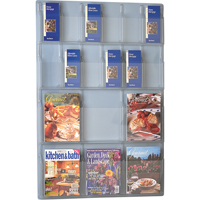 Literature Displays, Wall Mount, 6 Slots, Plastic, 30" W x 45" D x 45" H Nia-Chem Ltd.