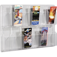 Literature Displays, Wall Mount, 12 Slots, Plastic, 30" W x 2" D x 20-3/8" H Nia-Chem Ltd.