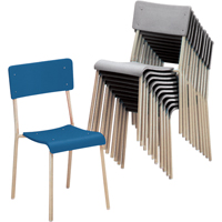 Ventura Stacking Chair, Plastic, Blue OD919 | Nia-Chem Ltd.