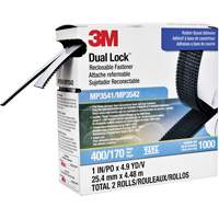 Dual Lock Reclosable Fastener, Self-Mating, 4.9 yds x 1", Adhesive, Black Nia-Chem Ltd.