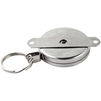 Self Retracting Key Chains, Chrome, 48" Cable, Mounting Bracket Attachment ON544 | Nia-Chem Ltd.