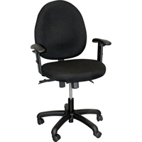 900 Series Mid-Back Ergonomic Steno Chair, Drafting, Adjustable, 22", Fabric Seat, Black ON565 | Nia-Chem Ltd.
