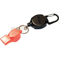 Self Retracting ID Badge and Key Reel with Whistle, Zinc Alloy Metal, 24" Cable, Carabiner Attachment OP294 | Nia-Chem Ltd.