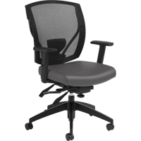 Multi-Tilter Arm Chairs, Vinyl, Charcoal, 300 lbs. Capacity Nia-Chem Ltd.