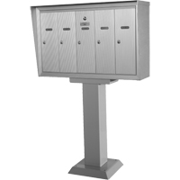 Single Deck Mailboxes, Pedestal -Mounted, 16" x 5-1/2", 3 Doors, Aluminum OP394 | Nia-Chem Ltd.