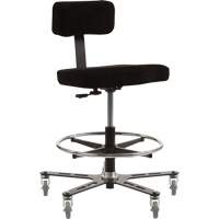 TF 160™ Ergonomic Welding Chair, Mobile, Adjustable, Fabric Seat, Black/Grey OP498 | Nia-Chem Ltd.