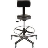 TF150™ Industrial Grade Ergonomic Chair, Mobile, Adjustable, 20-1/2" - 28-1/2", Vinyl Seat, Black/Grey OP502 | Nia-Chem Ltd.