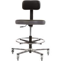 TF 160™ Ergonomic Chair, Mobile, Adjustable, Vinyl Seat, Black/Grey OP504 | Nia-Chem Ltd.