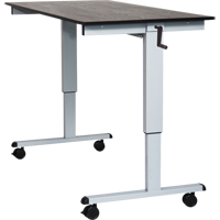 Adjustable Stand-Up Desk, Stand-Alone Desk, 48-1/2" H x 59" W x 29-1/2" D, Black OP531 | Nia-Chem Ltd.