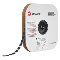 Attache Velcoin, Boucle, 3/4" dia., Adh&eacute;sif, Noir Nia-Chem Ltd.