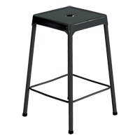 Counter Stool, Stationary, Fixed, 25", Steel Seat, Black Nia-Chem Ltd.