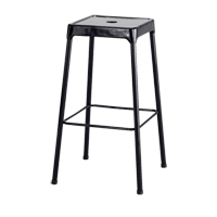 Bistro Stool, Stationary, Fixed, 29", Steel Seat, Black Nia-Chem Ltd.