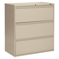 Lateral Filing Cabinet, Steel, 3 Drawers, 36" W x 19-1/4" D x 39-3/50" H, Beige OP910 | Nia-Chem Ltd.