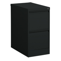 Vertical Filing Cabinet, Steel, 2 Drawers, 15-1/7" W x 25" D x 29" H, Black OP912 | Nia-Chem Ltd.