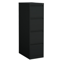 Vertical Filing Cabinet, Steel, 4 Drawers, 15-1/7" W x 25" D x 52" H, Black OP914 | Nia-Chem Ltd.