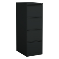 Vertical Filing Cabinet, Steel, 4 Drawers, 18-1/7" W x 25" D x 52" H, Black OP915 | Nia-Chem Ltd.