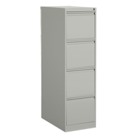 Vertical Filing Cabinet, Steel, 4 Drawers, 15-1/7" W x 25" D x 52" H, Grey OP918 | Nia-Chem Ltd.