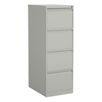 Vertical Filing Cabinet, Steel, 4 Drawers, 18-1/7" W x 25" D x 52" H, Grey OP919 | Nia-Chem Ltd.