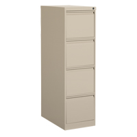 Vertical Filing Cabinet, Steel, 4 Drawers, 15-1/7" W x 25" D x 52" H, Beige OP922 | Nia-Chem Ltd.