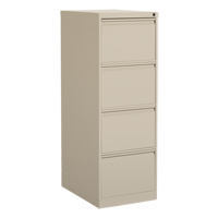 Vertical Filing Cabinet, Steel, 4 Drawers, 18-1/7" W x 25" D x 52" H, Beige OP923 | Nia-Chem Ltd.