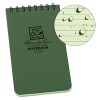 Pocket Top-Spiral Notebook, Soft Cover, Green, 100 Pages, 3" W x 5" L Nia-Chem Ltd.