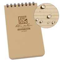 Pocket Top-Spiral Notebook, Soft Cover, Tan, 100 Pages, 3" W x 5" L Nia-Chem Ltd.