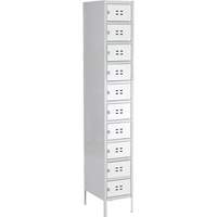 Lockers, 10 -tier, 12" x 18" x 78", Steel, Grey, Welded (Assembled) OQ710 | Nia-Chem Ltd.