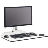 Soar™ Sit/Stand Electric Desk with Single Monitor Arm, Desktop Unit, 36" H x 27-3/4" W x 22" D, White OQ925 | Nia-Chem Ltd.