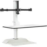 Soar™ Sit/Stand Electric Desk with Dual Monitor Arm, Desktop Unit, 37-1/4" H x 27-3/4" W x 22" D, White OQ926 | Nia-Chem Ltd.