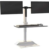 Soar™ Sit/Stand Electric Desk with Dual Monitor Arm, Desktop Unit, 37-1/4" H x 27-3/4" W x 22" D, White OQ926 | Nia-Chem Ltd.