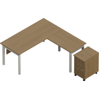 Newland "L" Shaped Desk with Pedestal OR448 | Nia-Chem Ltd.