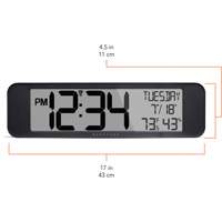 Ultra-Wide Clock with Atomic Accuracy, Digital, Battery Operated, Black OR487 | Nia-Chem Ltd.