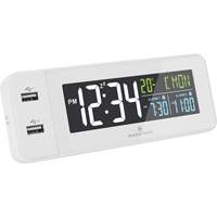 Hotel Collection Fast-Charging Dual USB Alarm Clock, Digital, Battery Operated, White OR489 | Nia-Chem Ltd.
