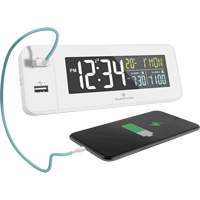 Hotel Collection Fast-Charging Dual USB Alarm Clock, Digital, Battery Operated, White OR489 | Nia-Chem Ltd.