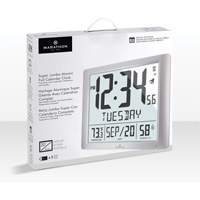 Super Jumbo Self-Setting Wall Clock, Digital, Battery Operated, Silver OR491 | Nia-Chem Ltd.
