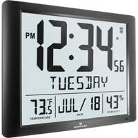 Super Jumbo Self-Setting Wall Clock, Digital, Battery Operated, Black OR492 | Nia-Chem Ltd.