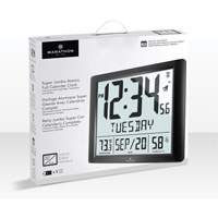 Super Jumbo Self-Setting Wall Clock, Digital, Battery Operated, Black OR492 | Nia-Chem Ltd.