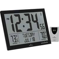 Self-Setting Full Calendar Clock with Extra Large Digits, Digital, Battery Operated, Black OR497 | Nia-Chem Ltd.