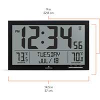 Horloge à réglage automatique à calendrier complet avec de très grands caractères, Numérique, À piles, Noir OR497 | Nia-Chem Ltd.
