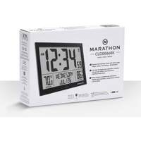 Self-Setting Full Calendar Clock with Extra Large Digits, Digital, Battery Operated, Black OR497 | Nia-Chem Ltd.