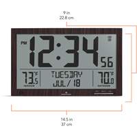 Horloge à réglage automatique à calendrier complet avec de très grands caractères, Numérique, À piles, Brun OR498 | Nia-Chem Ltd.