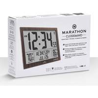 Horloge à réglage automatique à calendrier complet avec de très grands caractères, Numérique, À piles, Brun OR498 | Nia-Chem Ltd.