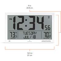 Horloge à réglage automatique à calendrier complet avec de très grands caractères, Numérique, À piles, Blanc OR500 | Nia-Chem Ltd.